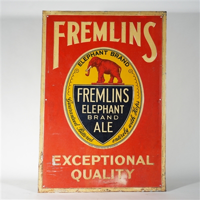 Fremlins Elephant Brand Ale Embossed Tin Sign 