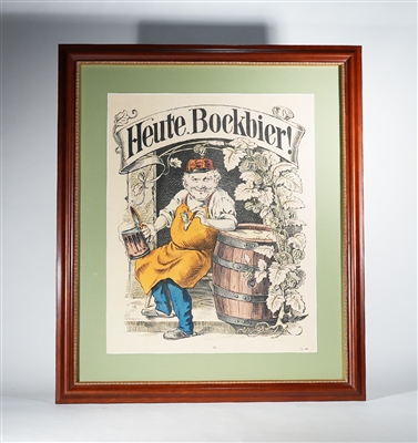 Heute Bockbier Bock Beer Today! Lithograph MINTY 