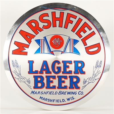 Marshfield Lager Beer LEYSE Aluminum Sign MINTY 