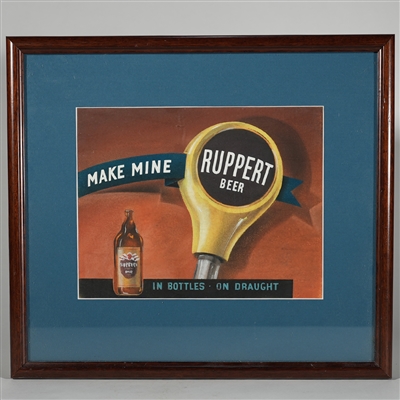 Ruppert Beer In Bottles On Draught Ball Knob Original Art 