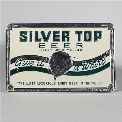Silver Top Beer Embossed Foil Pressed Sign EXCEPTIONAL 