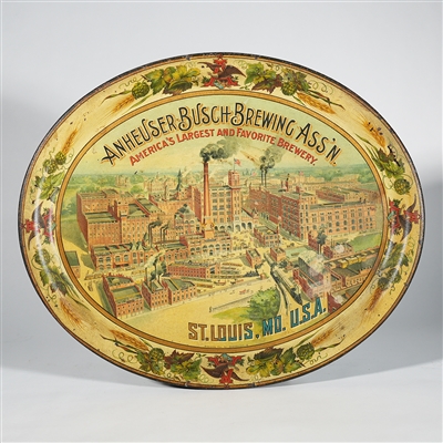Anheuser-Busch Factory Scene Pre-prohibition Beer Tray 