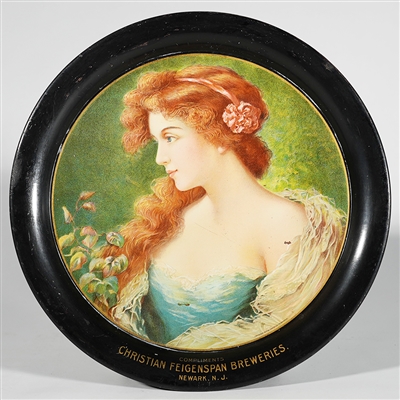 Christian Feigenspan Pretty Lady Pre-prohibition Advertising Beer Tray 