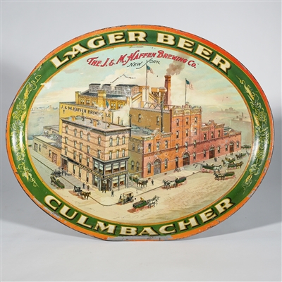 J and M Haffen Brewing Factory Scene Lager Beer Tray 