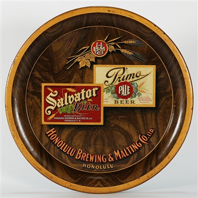 Honolulu Brewing Malting Salvator Primo Beer Advertising Tray 