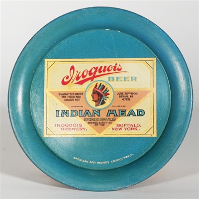 Iroquois Indian Head Beer Tip Tray 