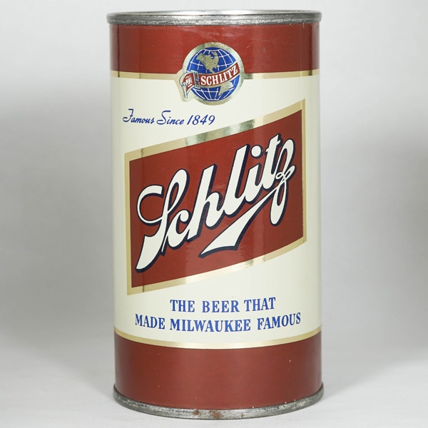 Schlitz Beer FOIL LABEL Flat Top UNLISTED TEST CAN