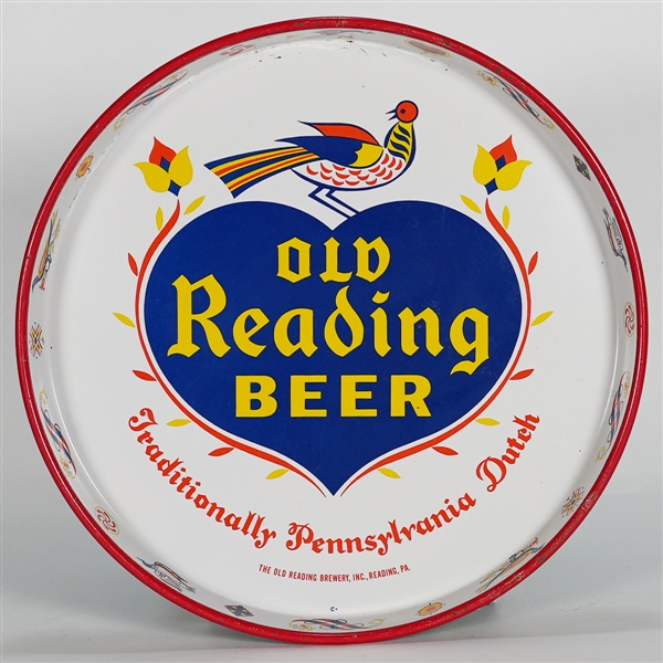 Old Reading Beer Traditionally Pennsylvania Dutch Tray 