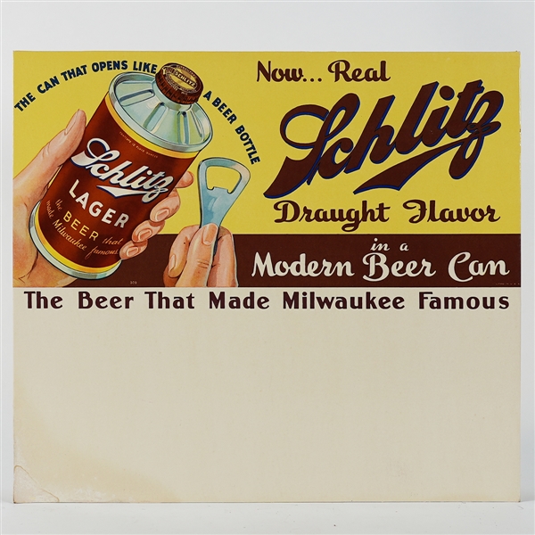 Schlitz Lager Draught Flavor In Modern Beer Can Sign 