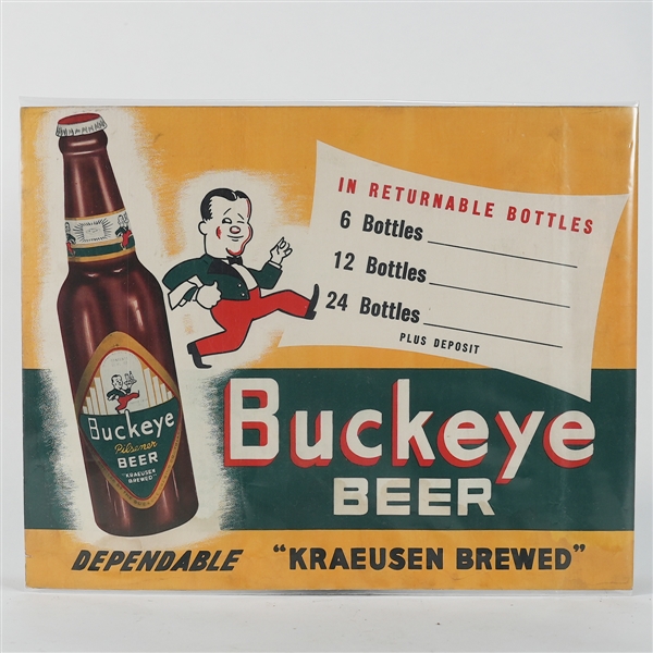 Buckeye Beer Dependable Kraeusen Brewed Sign 