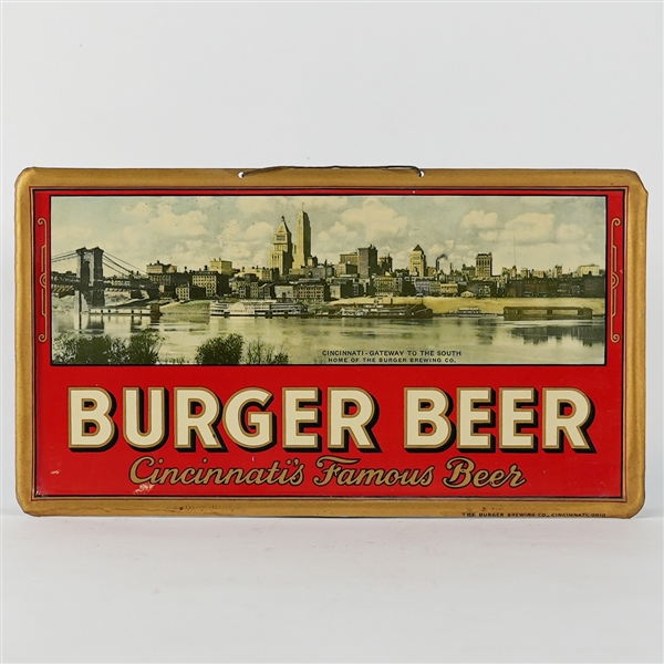 Burger Beer Cincinnatis Famous Beer Gateway South Tin Sign 