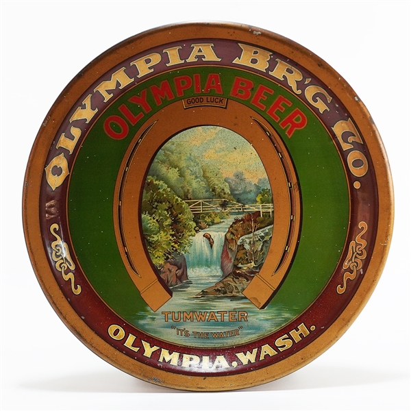 Olympia Beer Tumwater Its The Water Waterfall Scene Tray 