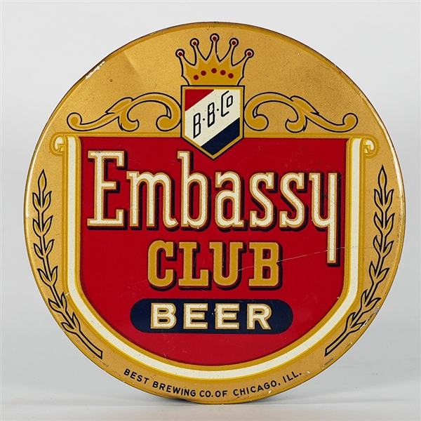 Embassy Club Beer Button Sign SCARCE 