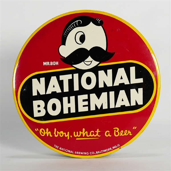 National Bohemian Oh Boy What A Beer One Eye Man Button 