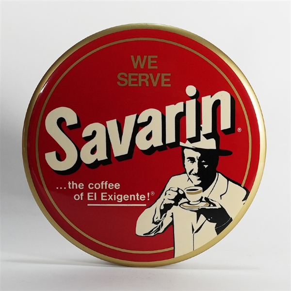 Savarin Coffee El Exigente Man Drinking Coffee Button 