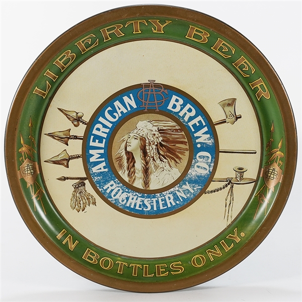 American Brew Liberty Beer Bottles Only Indian Woman SHONK Tray TOUGH