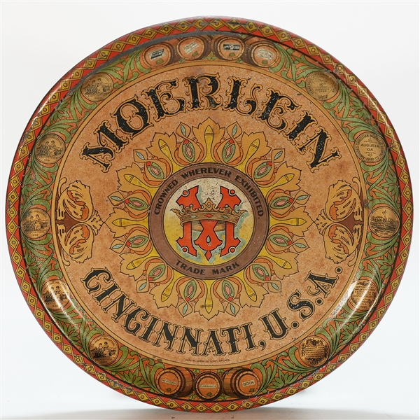 Moerlein Cincinnati USA Crowned Antique Advertising SHONK Tray