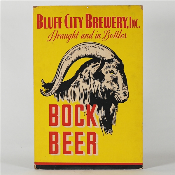 Bluff City Draught Bottles Bock Beer Sign