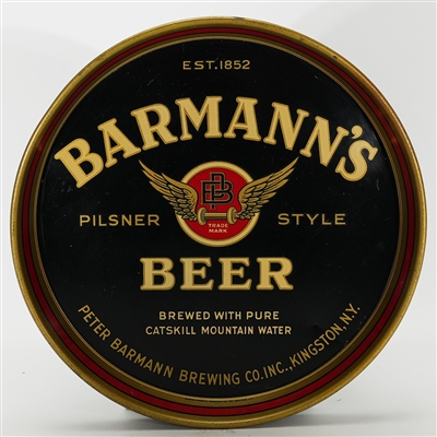 Peter Barmann Pilsner Style Beer Brewed Pure Catskill Mountain Water Tray 