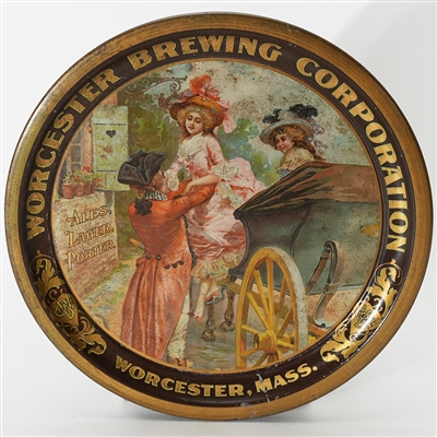 Worcester Brewing Ales Lager Porter Pre-prohibition Tray RARE 