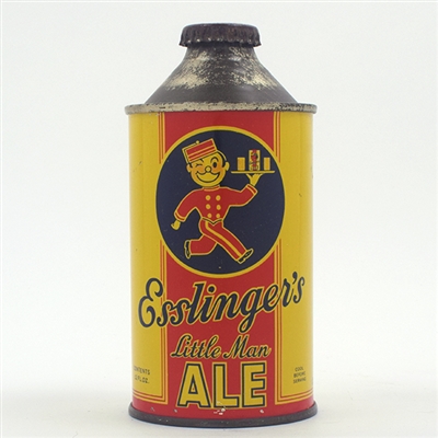 Esslingers Little Man Ale Flat Bottom Cone Top 161-12 EXCELLENT
