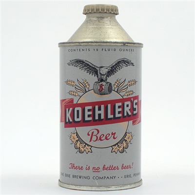 Koehlers Beer Cone Top IMPOSSIBLY CLEAN 171-26