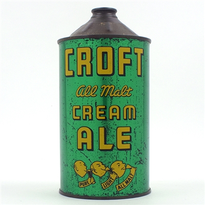 Croft All Malt Ale Quart Cone Top RARE 205-18