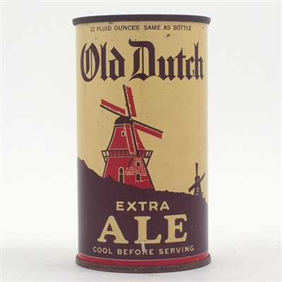 Old Dutch EXTRA Ale Opening Instruction Flat Top RARE 105-30