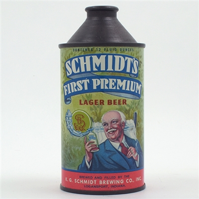 Schmidts First Premium Beer Cone Top NO DATE 184-1