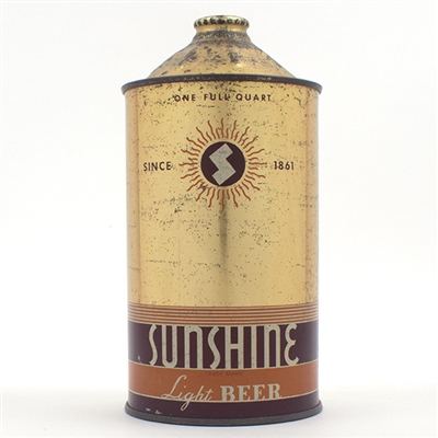 Sunshine Beer Quart Cone Top NICE 219-12