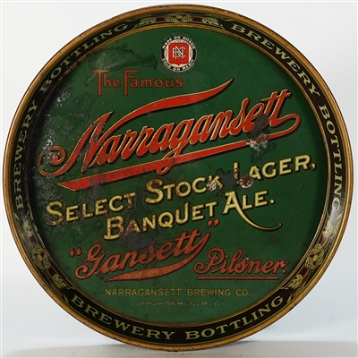 Narragansett Select Stock Lager Banquet Ale Gansett Tray RARE