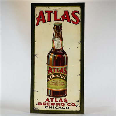 Atlas Brewing Special Bottle Embossed Tin Sign Chicago