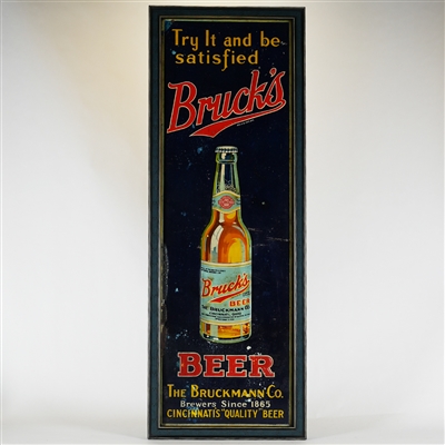 Bruckmann Try It Be Satisfied Brucks Embossed Tin Sign