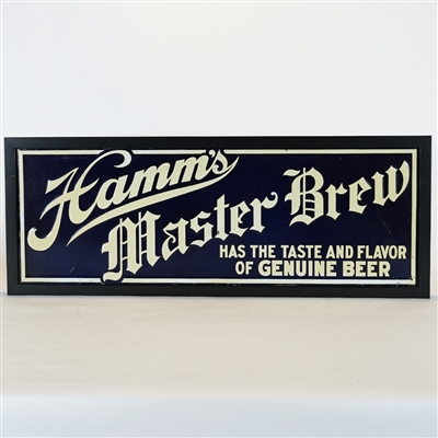 Hamms Master Brew Taste of Beer Embossed Prohibition Tin Sign CLEAN