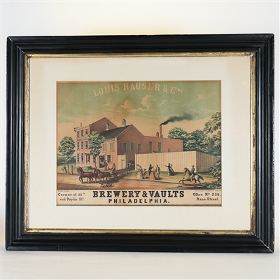 Louis Hauser Brewery Vaults Factory Scene Lithograph