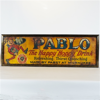 Pablo Happy Hoppy Pabst Prohibition Tin Sign RARE