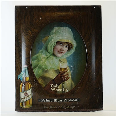 Pabst Blue Ribbon 3D Self Framed Tin Pre-prohibition Sign