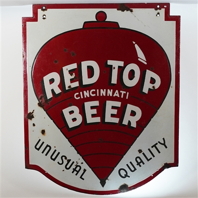 Red Top Cincinnati Unusual Quality Double Sided Diecut Porcelain Sign