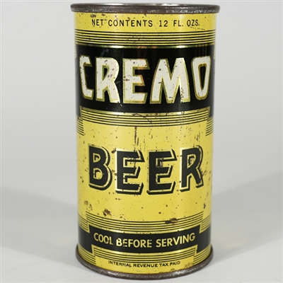 Cremo Beer Flat Top Can RARE MAY BE BEST EXAMPLE 52-10