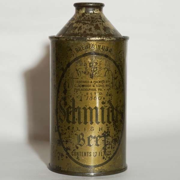 Schmidts Light Beer Olive Drab Cone Top METALLIC 185-1