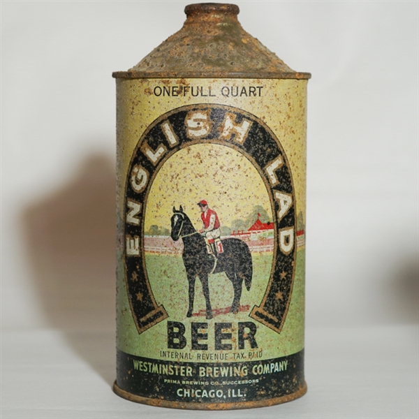 English Lad Beer Quart Cone Top WESTMINSTER 208-3