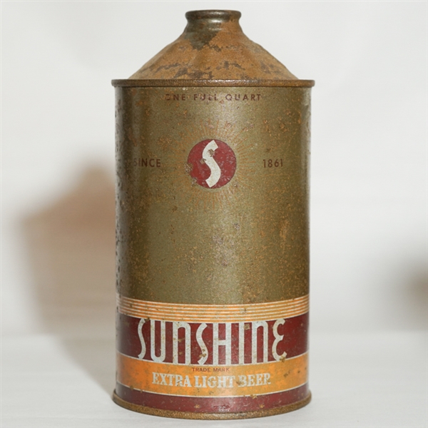Sunshine EXTRA Light Beer Quart Cone Top SCARCE 219-14