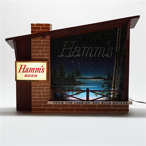 Hamms Beer Land Sky Blue Waters STARRY NIGHT Illuminated Motion Sign