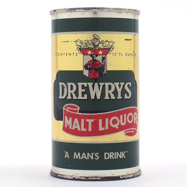 Drewrys Malt Liquor Flat Top TOUGH CLEAN 55-21 PACKAGED BY