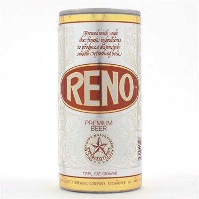 Reno Beer Test Tall 12 oz Foil Label Pull Tab 239-40