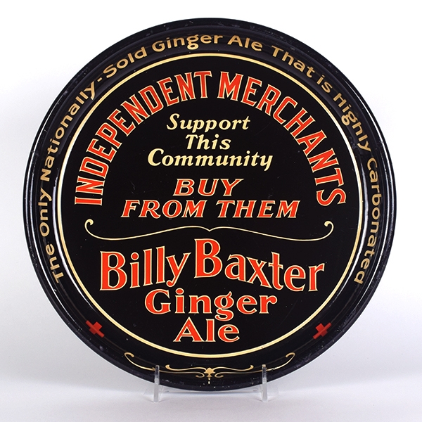 Billy Baxter Ginger Ale Merchants 1930s Serving Tray CLEAN