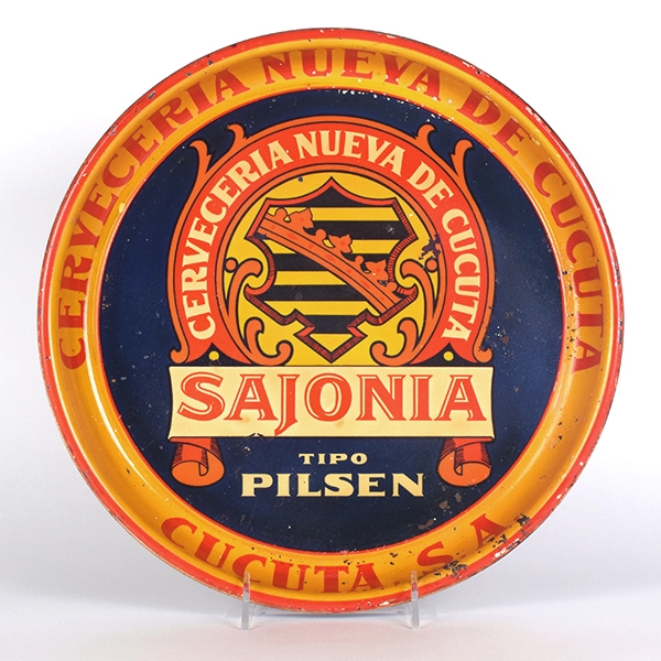 Sajonia Beer 1930s Colombian Serving Tray