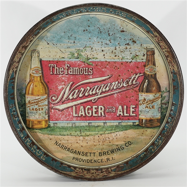 Narragansett Famous Lager Ale Billboard Tray SCARCE