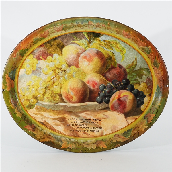 Schwinn Schlather Agent Beer Fruit Scene Oval Pre-prohibition Tray