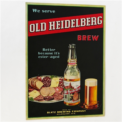 Blatz Old Heidelberg Ester Aged Snack Plate Bottle Litho